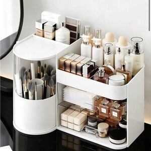 White Multi-functional makeup storage